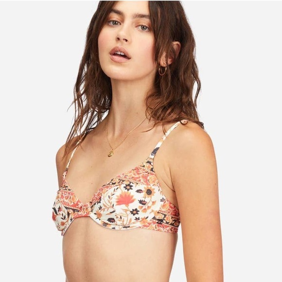 Billabong Swept Away Morgan Underwire Bikini Top Multicolor Women's Size L NWT